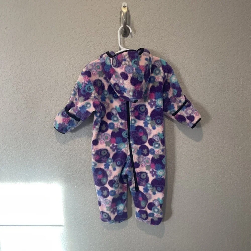 MOLEHILL SNOW SUIT FLEECE 1 PIECE BUNTING HOOD INFANT GIRL 9 18 MONTH Purple